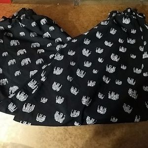 Black and White Elephant Print Joggers XL